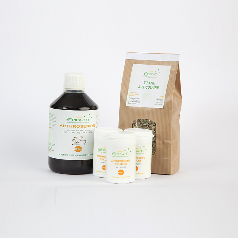 Confort de l'arthrite : Tisane Articulaire, Epissène gélules, Arthrosénior Confort de l'arthrite : Tisane Articulaire, Epissène gélules, Arthrosénior